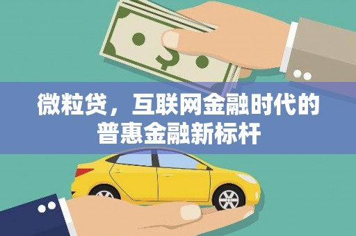 来宾微粒贷，互联网金融时代的普惠金融新标杆