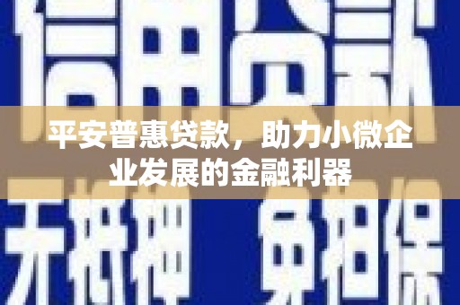 来宾平安普惠贷款，助力小微企业发展的金融利器