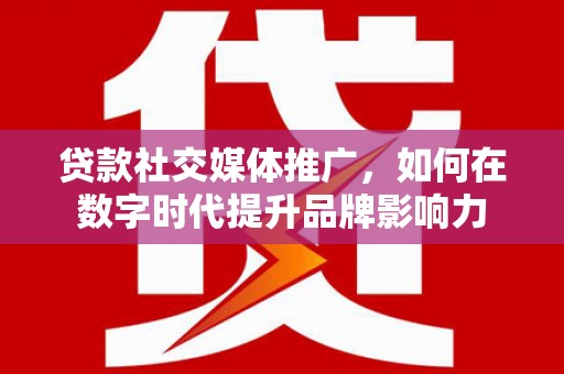 来宾贷款社交媒体推广，如何在数字时代提升品牌影响力