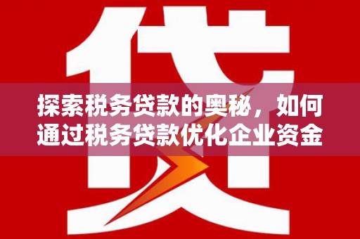 来宾探索税务贷款的奥秘，如何通过税务贷款优化企业资金流