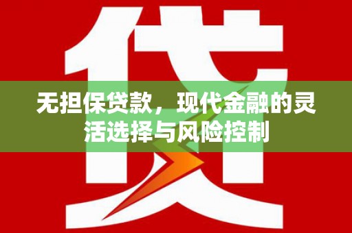 来宾无担保贷款，现代金融的灵活选择与风险控制