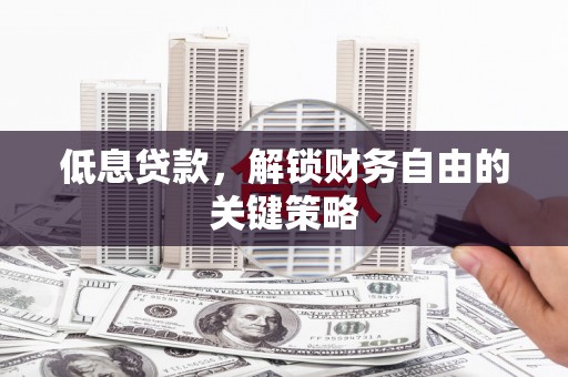 来宾低息贷款，解锁财务自由的关键策略
