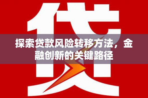 来宾探索贷款风险转移方法，金融创新的关键路径