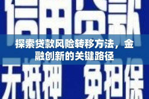 来宾探索贷款风险转移方法，金融创新的关键路径
