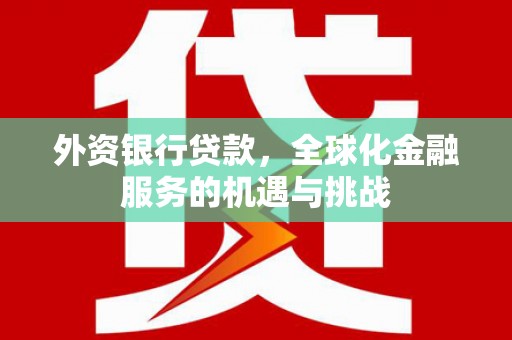 来宾外资银行贷款，全球化金融服务的机遇与挑战