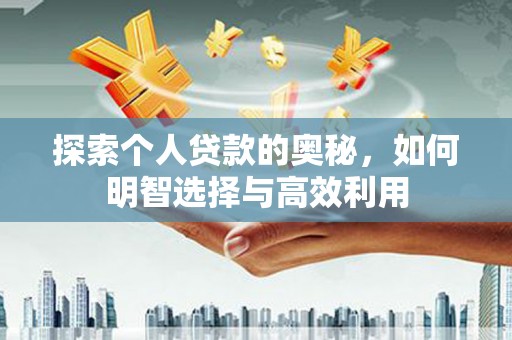 来宾探索个人贷款的奥秘，如何明智选择与高效利用