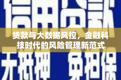 来宾贷款与大数据风控，金融科技时代的风险管理新范式