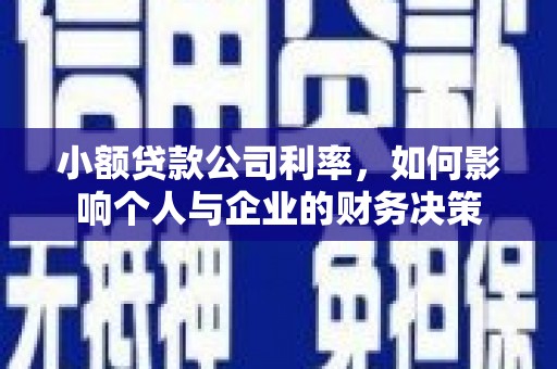 来宾小额贷款公司利率，如何影响个人与企业的财务决策