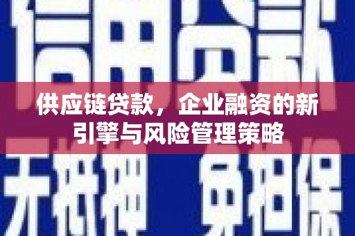来宾供应链贷款，企业融资的新引擎与风险管理策略